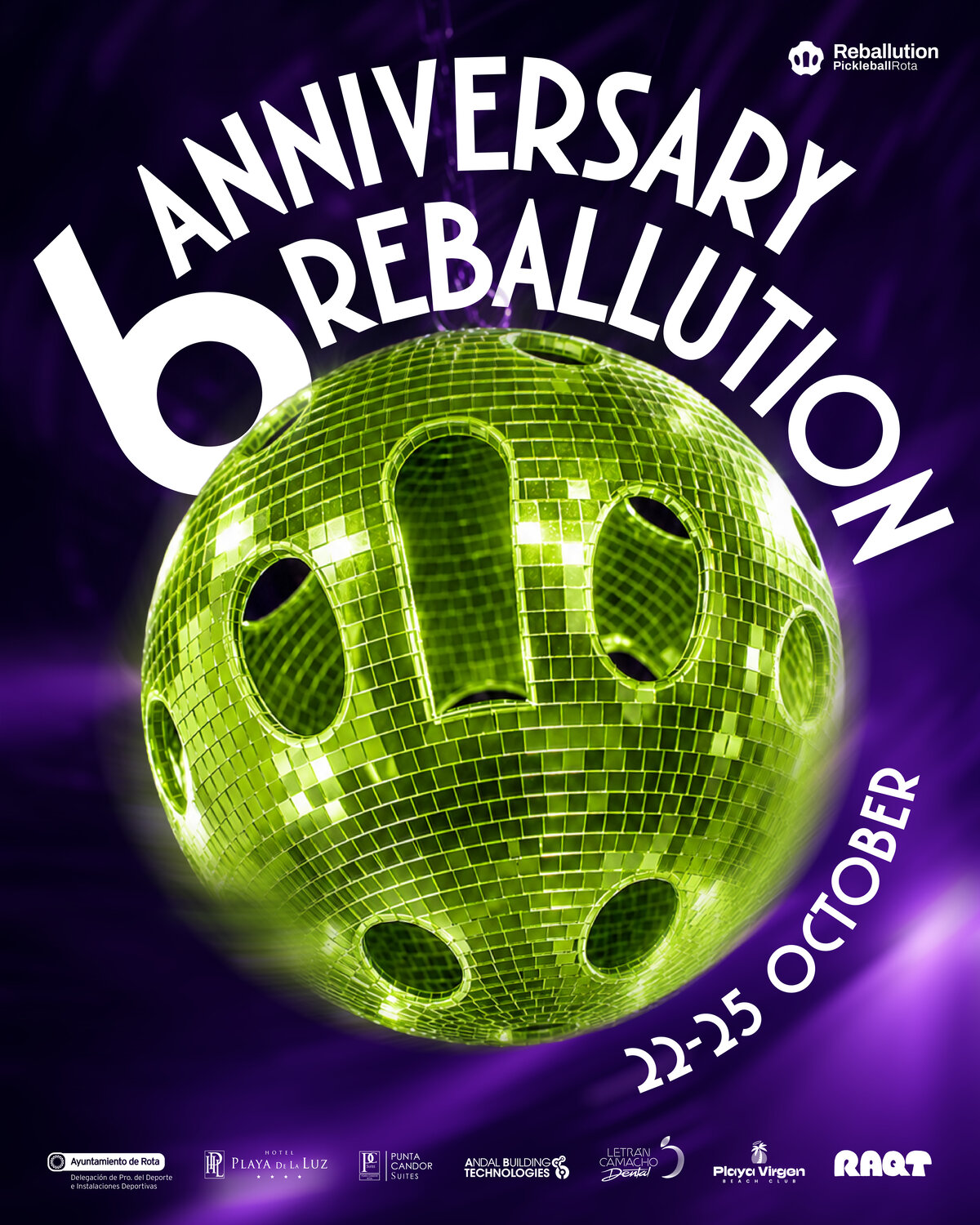 Cartel oficial VI Anniversary Reballution — 22-25 octubre 2026 en Hotel Playa de la Luz, Rota